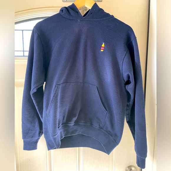 Navy Hoodie with a “40” bottle🤭 - Picture 1 of 4